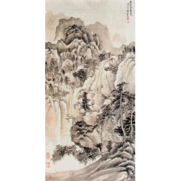 谢稚柳夏山飞瀑轴字画之家