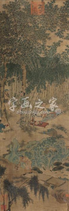 仇英山水立轴绢本设色字画之家