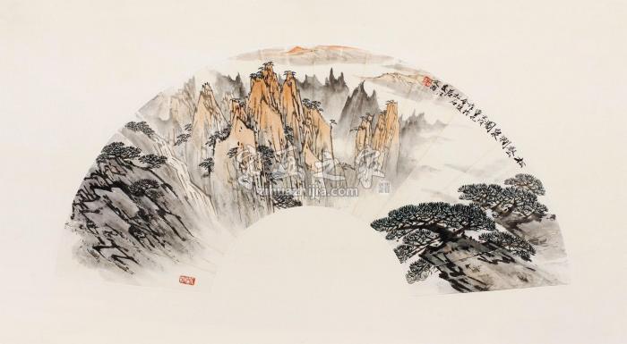 宋文治1982年作松壑涧泉图镜心纸本设色字画之家