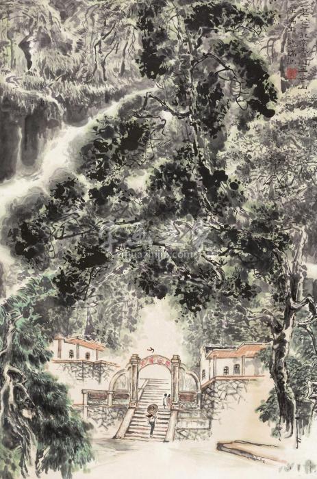 龙瑞玉华山庄立轴设色纸本字画之家
