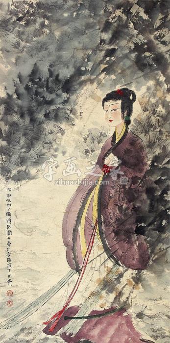 傅抱石人物立轴纸本字画之家