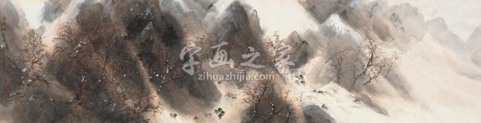 李劲堃1999年作雪溪归钓图镜片设色纸本字画之家