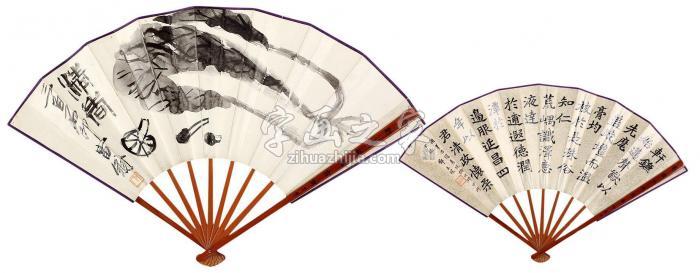 齐白石清夏成扇纸本水墨字画之家