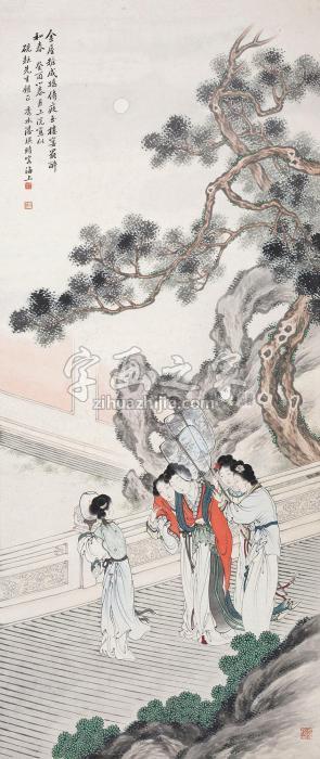 潘琪宴醉图立轴设色纸本字画之家