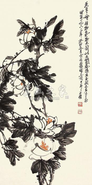 吴茀之花卉立轴纸本字画之家