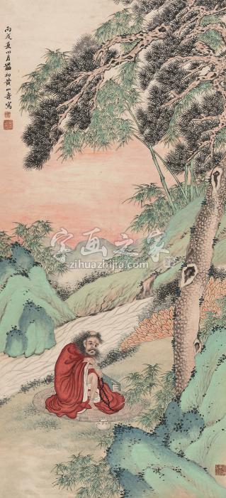 黄山寿丙戌（1886年）作罗汉图立轴纸本字画之家