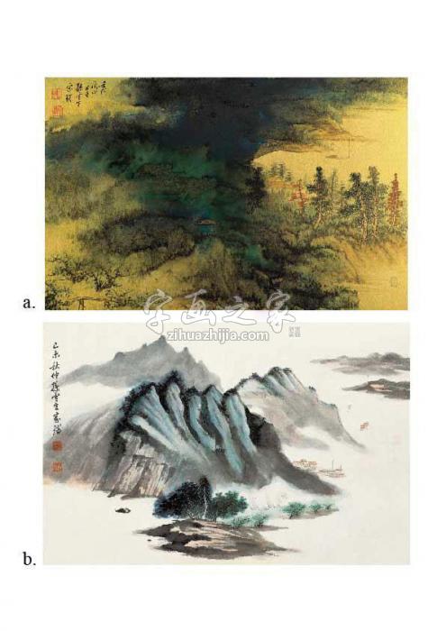 孙云生a.1982年作b.1979年作a.山雨欲来b.浩渺山景彩墨字画之家