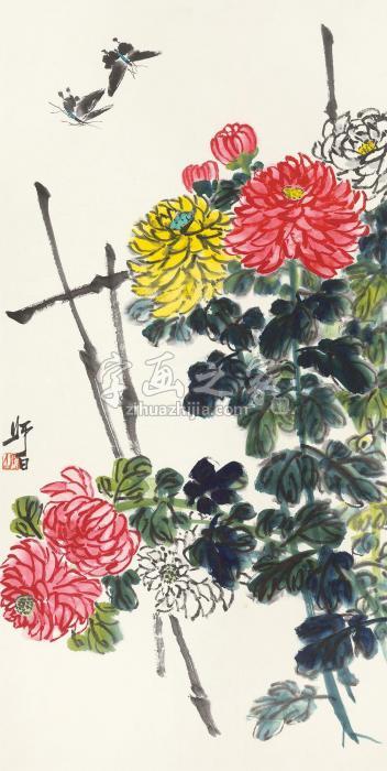 娄师白蝶恋花立轴设色纸本字画之家