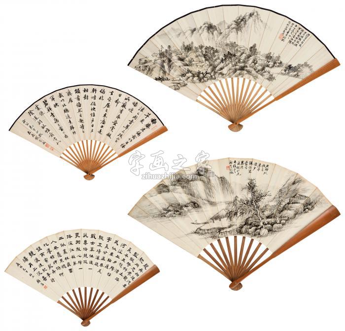 钱崇威顾藩等隶书七言诗虚亭秋色字画之家