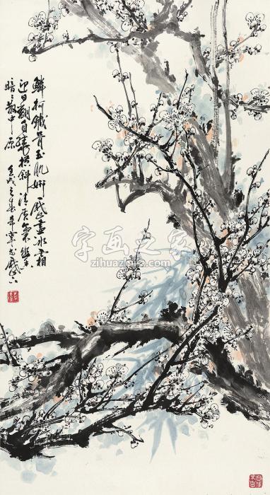 于希宁壬戌（1982年）作铁骨幽香镜心纸本字画之家