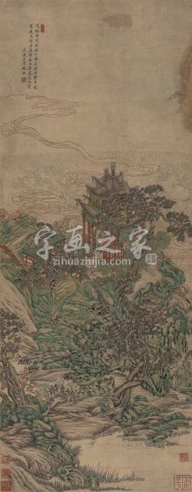 钱杜（款）庚寅（1830年）作烟瀑层岚立轴纸本字画之家