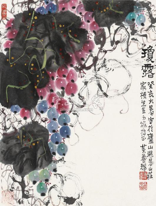 黄养辉癸亥（1983）年作琼露立轴设色纸本字画之家
