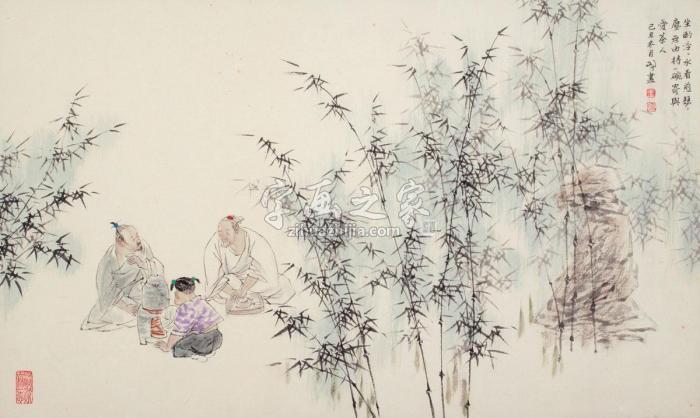 王明明山泉煎茶有怀纸本设色字画之家