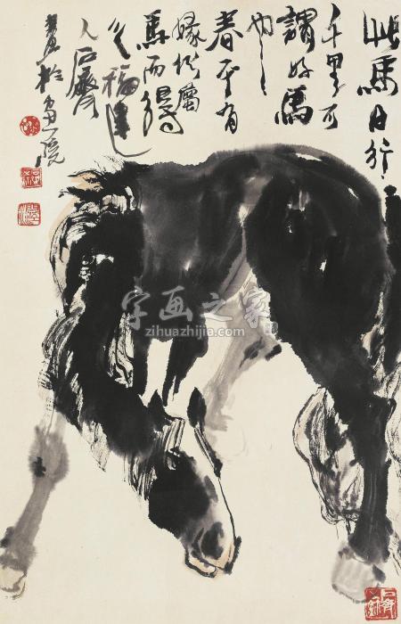 石齐千里马立轴水墨纸本字画之家