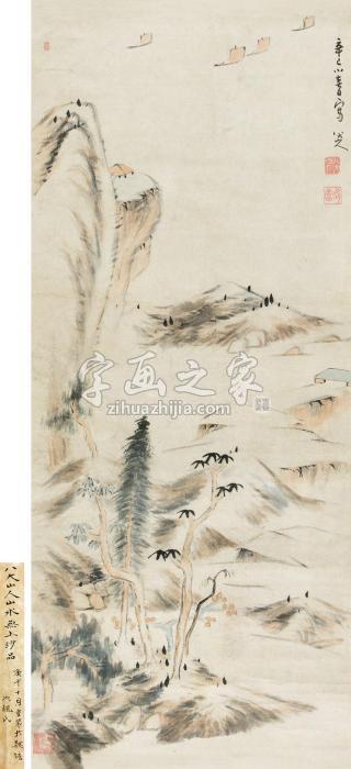 八大山人1701年作扬子江图纸本立轴字画之家