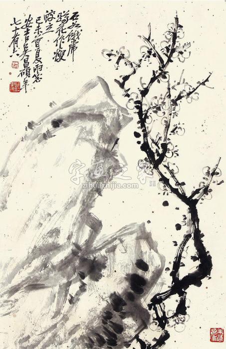 吴昌硕梅花立轴纸本字画之家