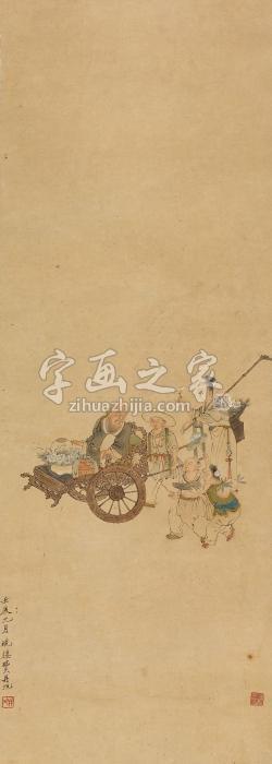 费丹旭1832年作瑶池祝寿图立轴设色纸本字画之家