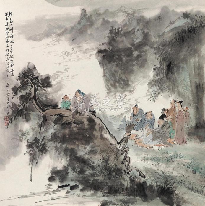 顾平2015年作轻风吹拂镜心设色纸本字画之家