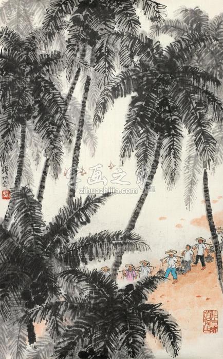 钱松嵒椰林曲字画之家