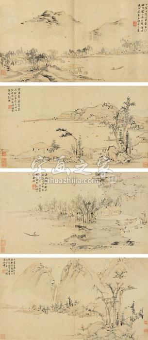 莫是龙仿古山水（4帧）镜心纸本字画之家