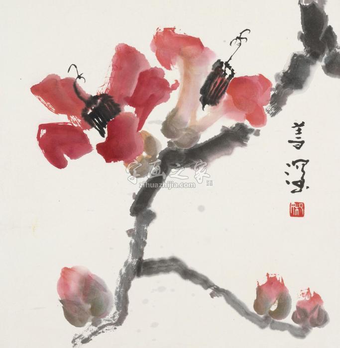 杨善深木棉小品镜片设色纸本字画之家