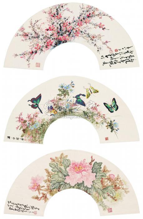 温永琛花蝶立轴设色纸本字画之家