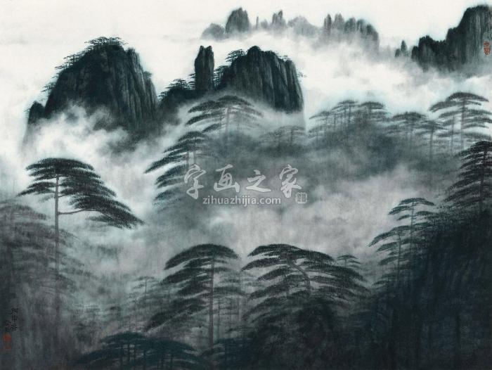 郑登桥2016年作云山图镜心设色纸本字画之家