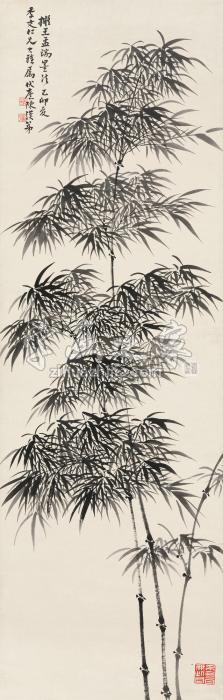 陈汉第己卯（1939年）作丛篁图立轴纸本字画之家