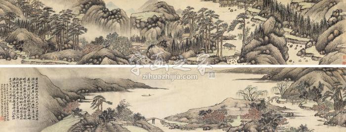 周笠1745年作临沈周光福图卷手卷纸本字画之家