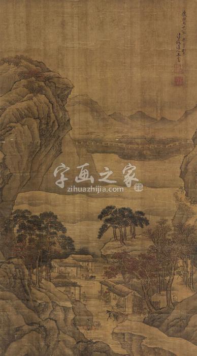 王云1722年作关山行旅图立轴绢本字画之家