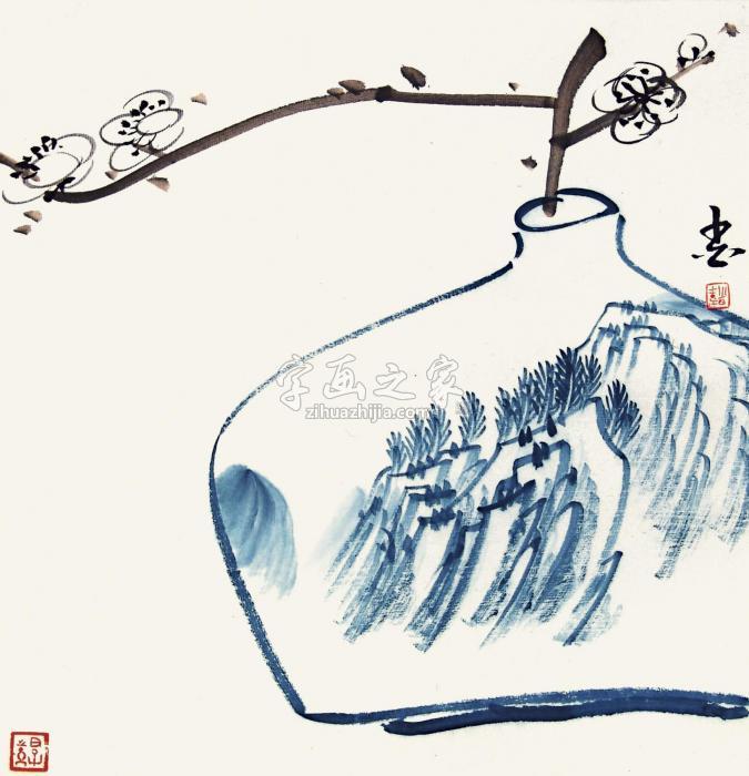 刘少白博古花卉立轴字画之家
