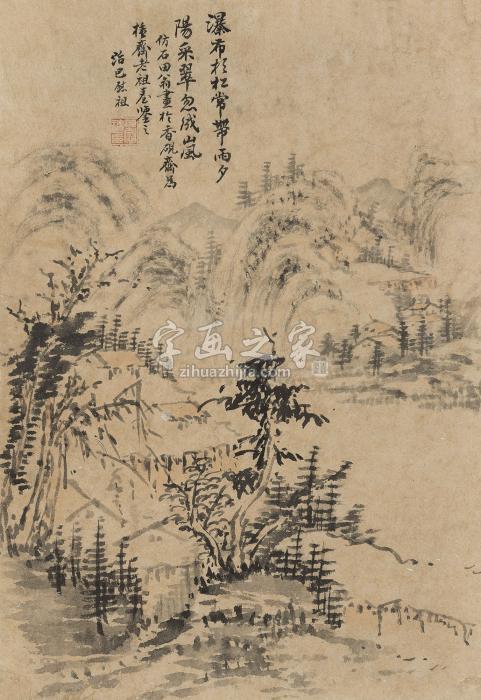巴慰祖（款）仿沈周山水立轴纸本字画之家