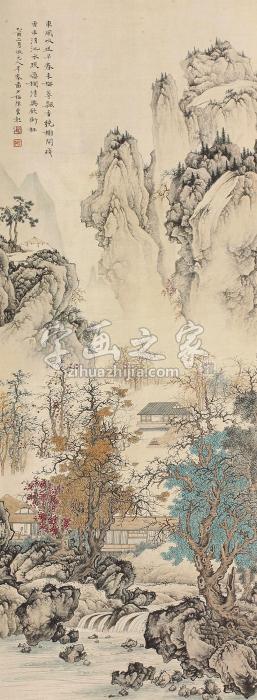 陈少梅1945年作山水立轴绢本设色字画之家
