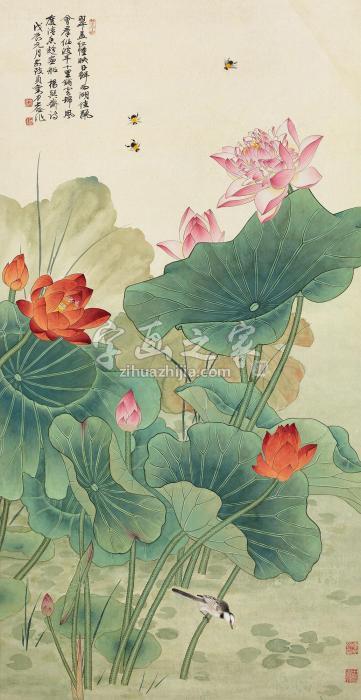 俞致贞刘力上1988年作香远益清立轴字画之家