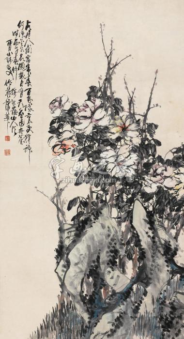 蒲华1906年作占尽人间富贵春镜心设色纸本字画之家