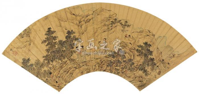 钱贡东山携妓图镜心纸本字画之家