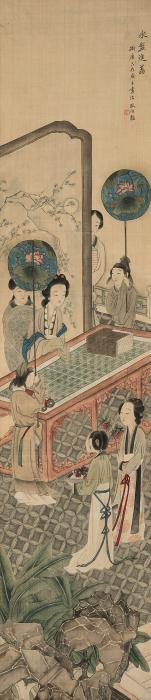 改琦冰盘进荔立轴绢本字画之家
