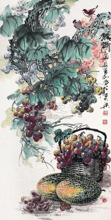 董勇刚秋趣立轴设色纸本字画之家
