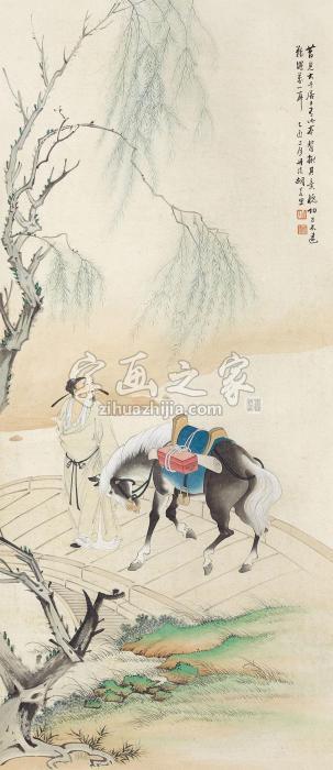 胡若思出行图立轴设色纸本字画之家
