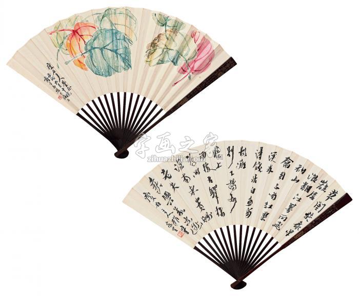 商志沈曾植壬戌（1922年）作秋叶图字画之家