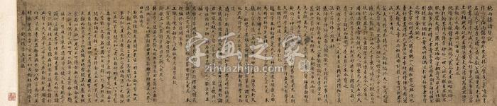 王达1407年作行书听雨楼诸贤记手卷纸本字画之家