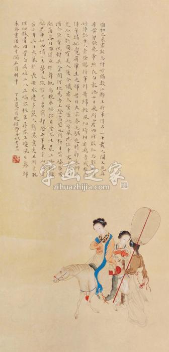 费丹旭1847年作仕女立轴纸本设色字画之家