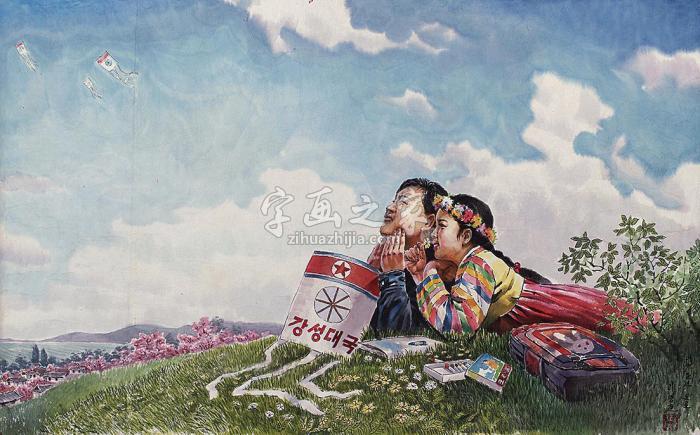 李明哲童年理想镜片设色纸本字画之家