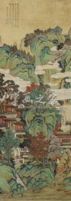 张之万青绿山水立轴设色绢本字画之家