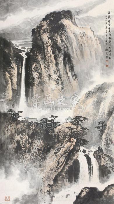 魏紫熙1978年作山水立轴纸本水墨字画之家