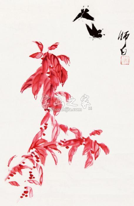 娄师白花卉镜框设色纸本字画之家