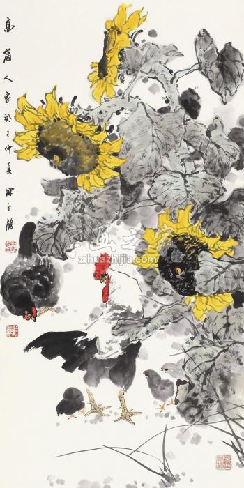 陈永锵高岭人家镜片设色纸本字画之家
