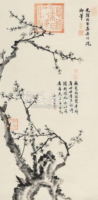 慈禧太后1888年作梅花图立轴纸本字画之家