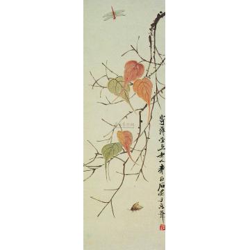 齐白石《贝叶草虫》立轴字画之家