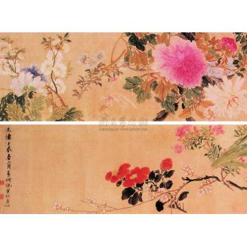 倪田1892年作花卉手卷